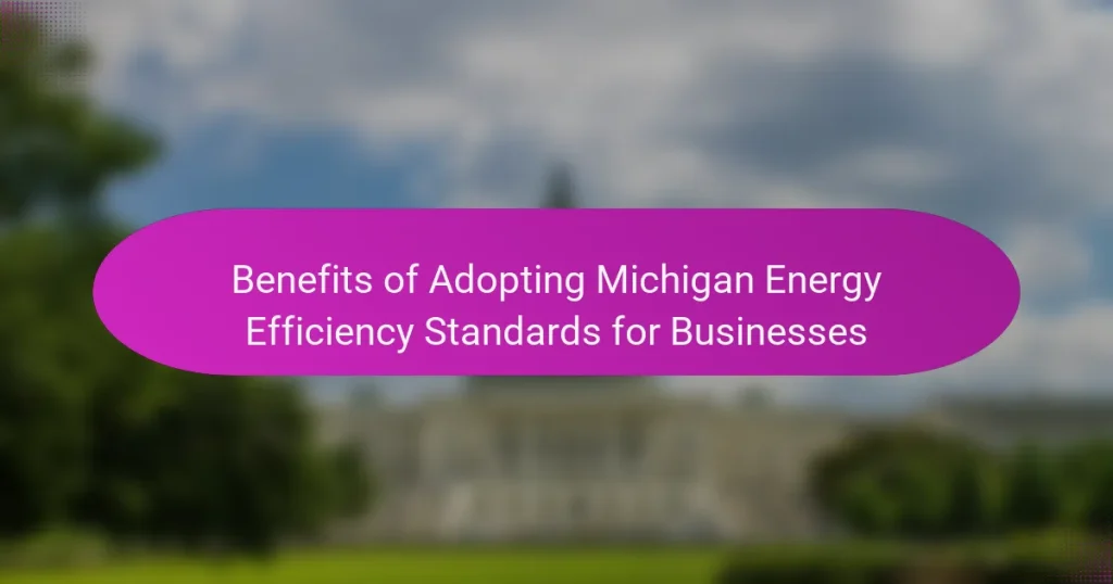 Benefits of Adopting Michigan Energy Efficiency Standards for Businesses