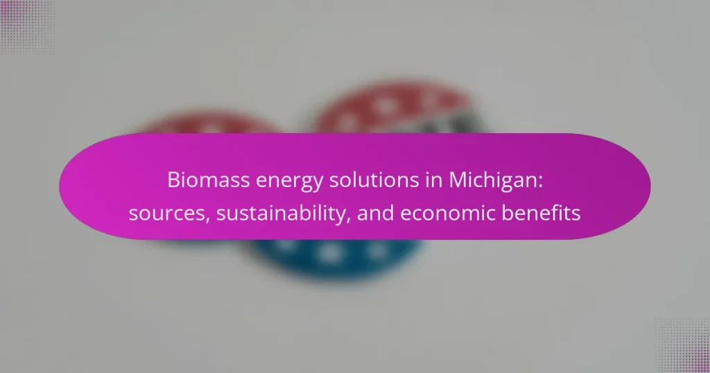 Biomass energy solutions in Michigan: sources, sustainability, and economic benefits