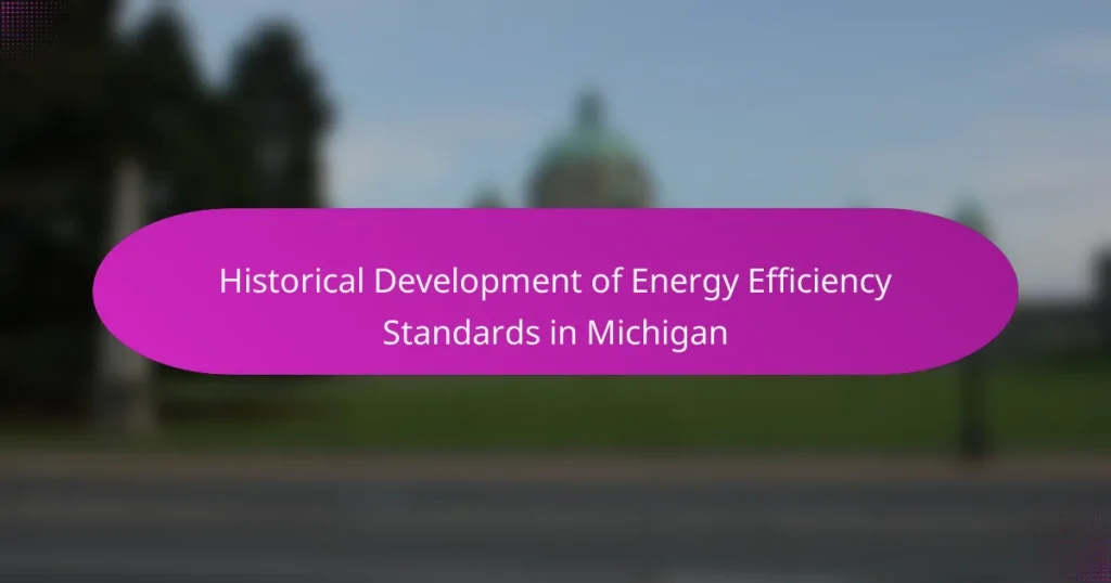 Historical Development of Energy Efficiency Standards in Michigan