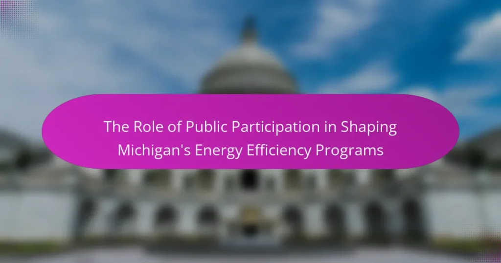 The Role of Public Participation in Shaping Michigan’s Energy Efficiency Programs