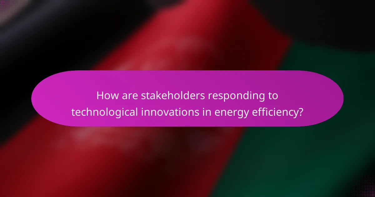 How are stakeholders responding to technological innovations in energy efficiency?