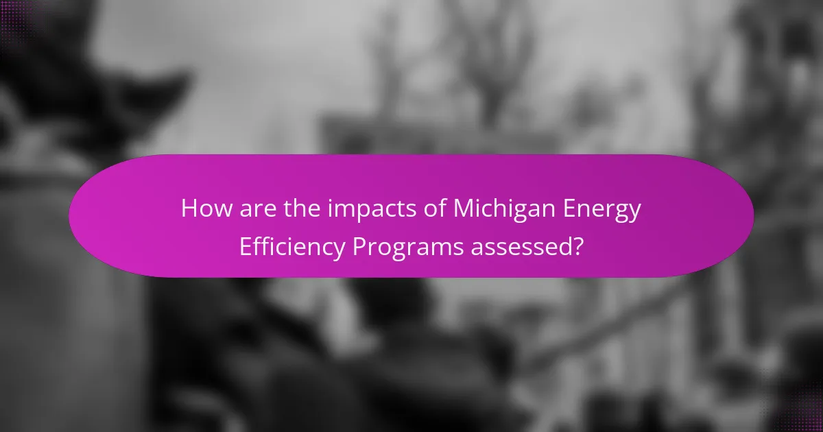 How are the impacts of Michigan Energy Efficiency Programs assessed?
