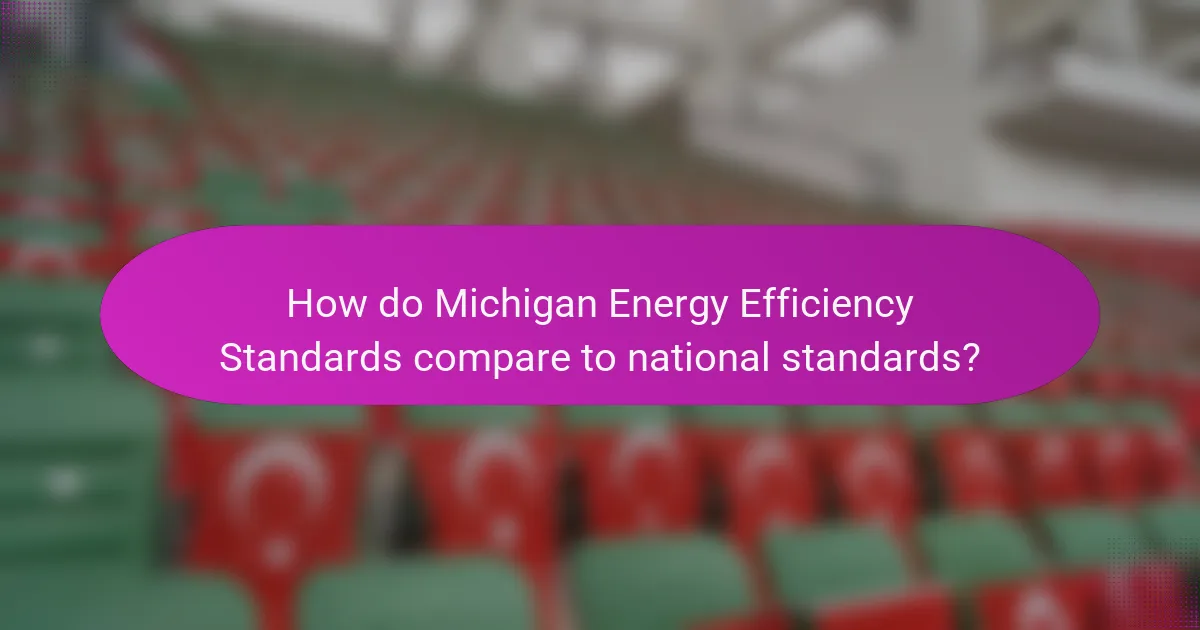 How do Michigan Energy Efficiency Standards compare to national standards?