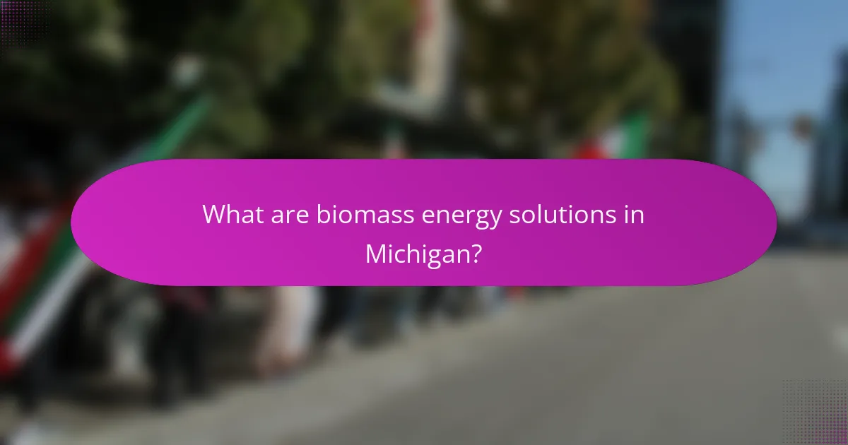 What are biomass energy solutions in Michigan?