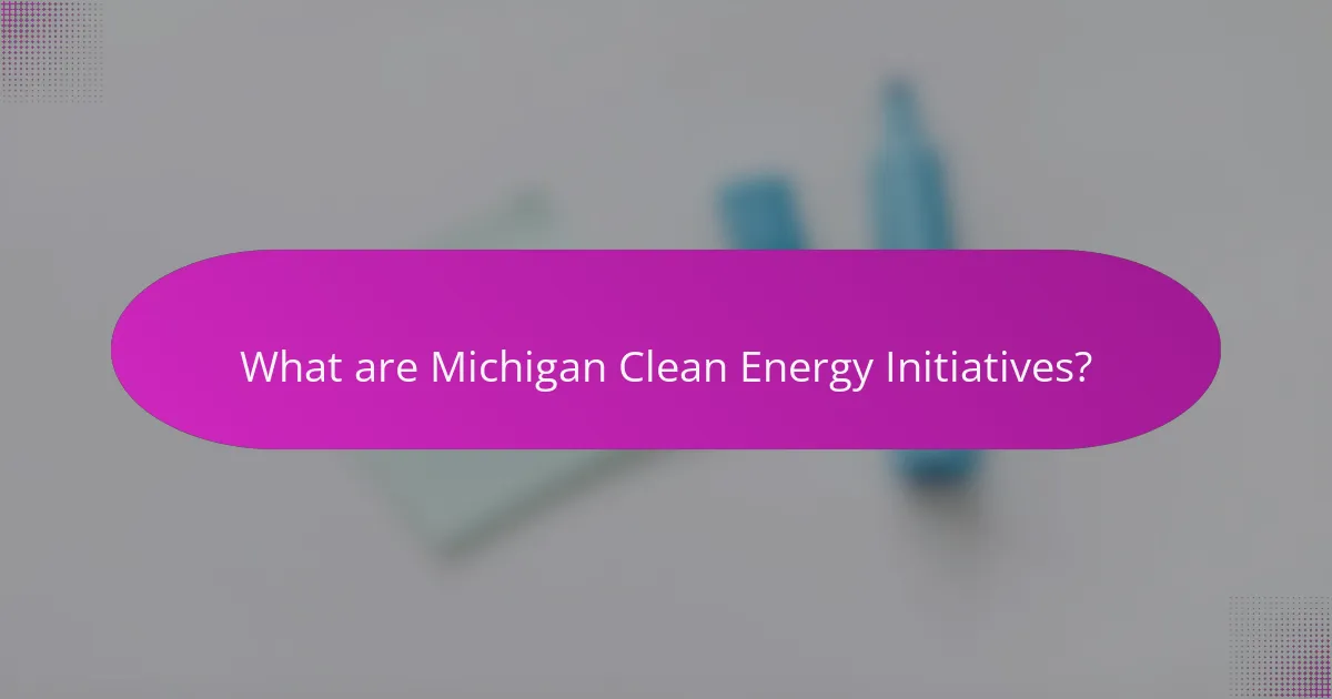 What are Michigan Clean Energy Initiatives?