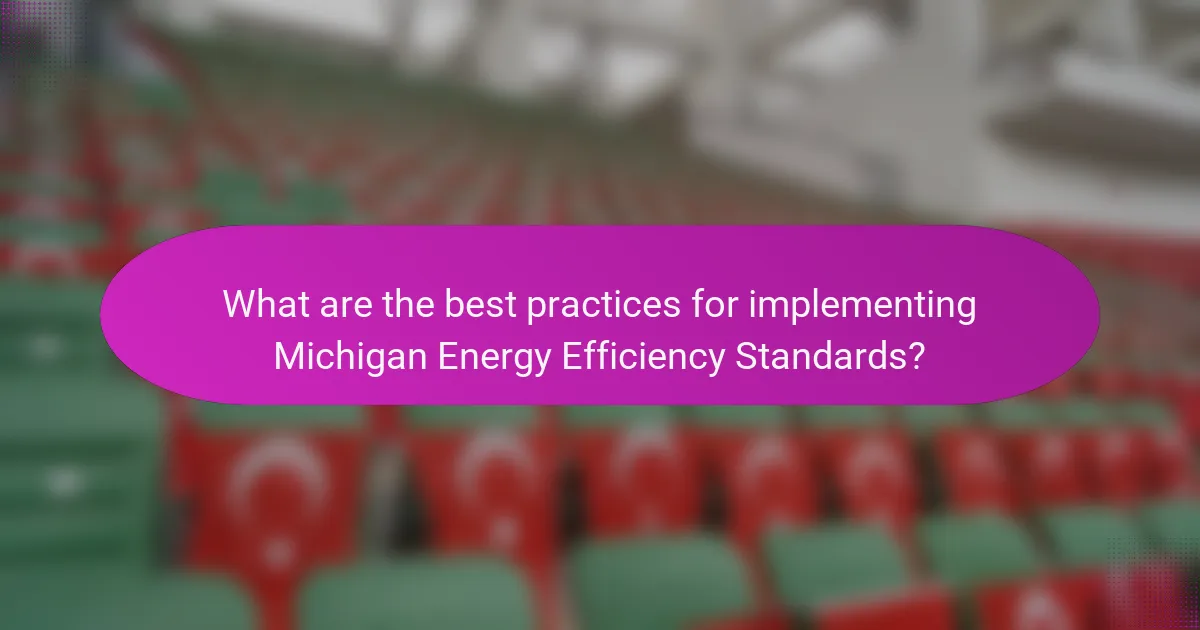 What are the best practices for implementing Michigan Energy Efficiency Standards?