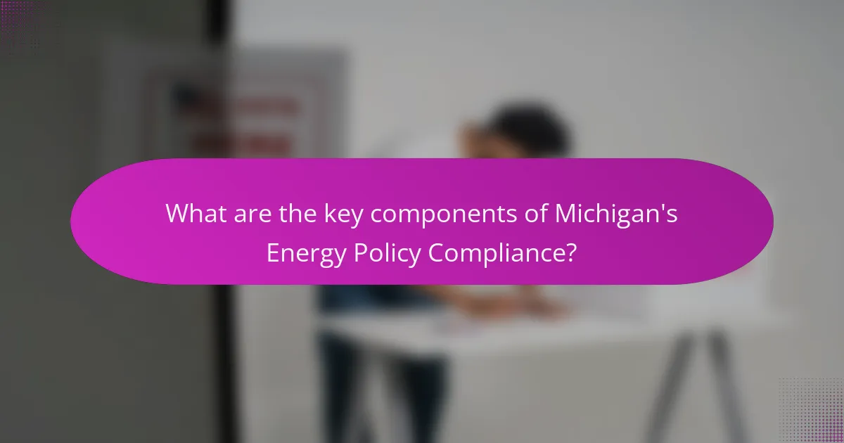 What are the key components of Michigan's Energy Policy Compliance?