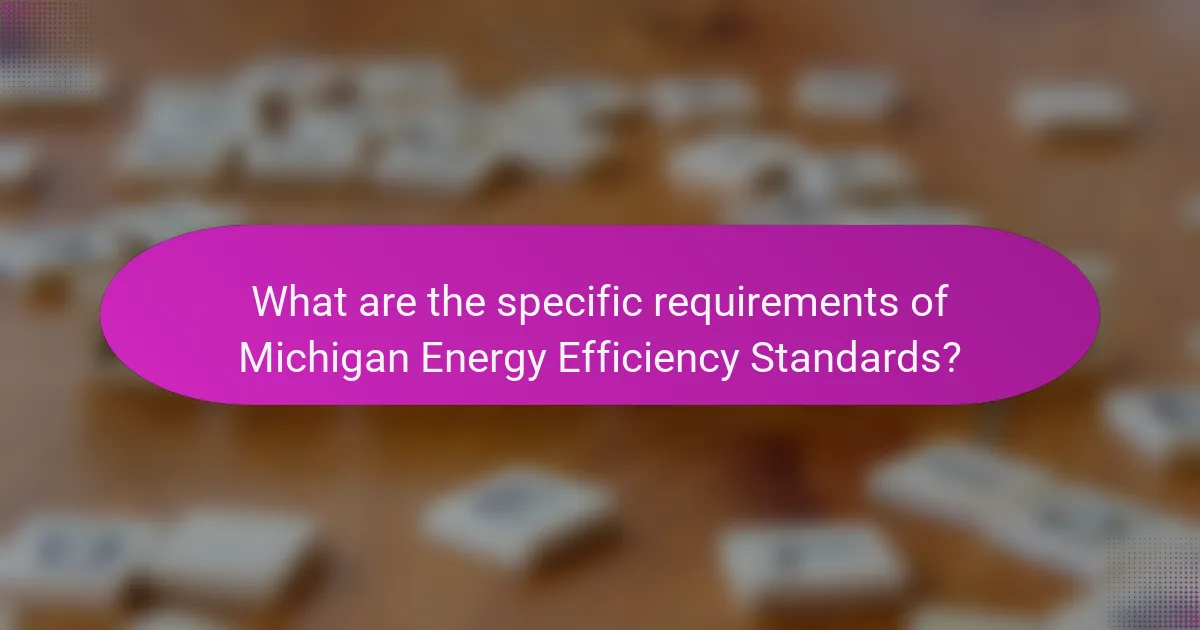 What are the specific requirements of Michigan Energy Efficiency Standards?