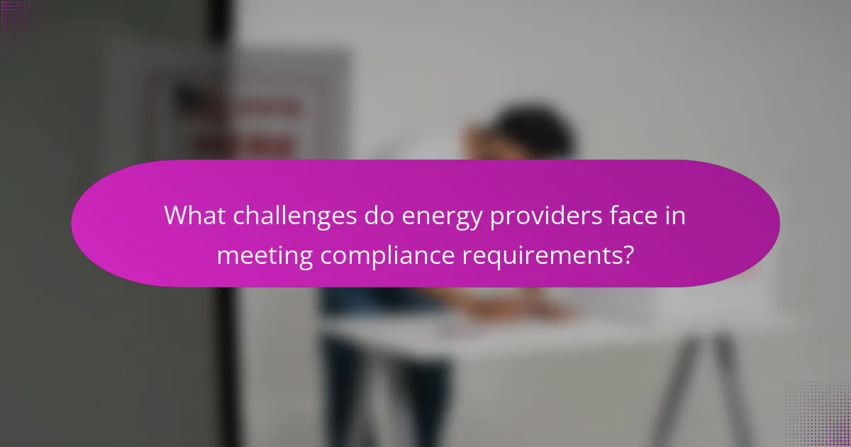 What challenges do energy providers face in meeting compliance requirements?