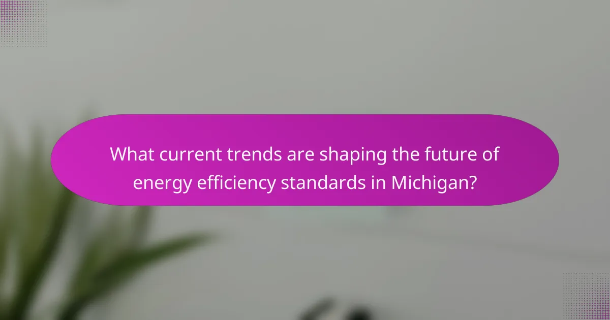 What current trends are shaping the future of energy efficiency standards in Michigan?