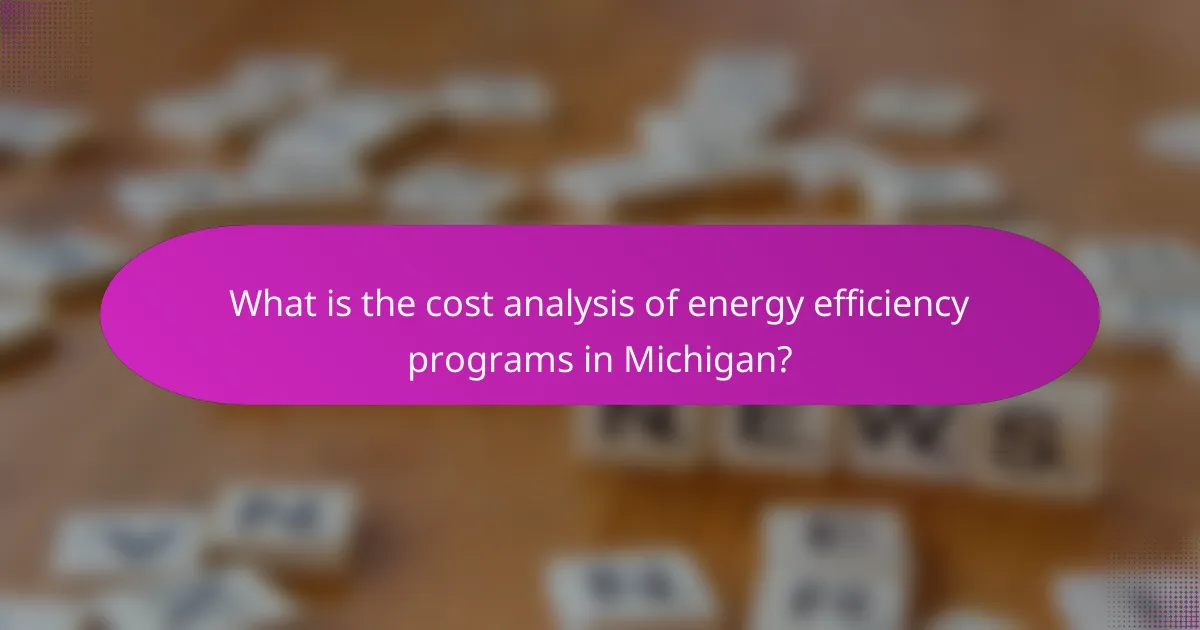 What is the cost analysis of energy efficiency programs in Michigan?