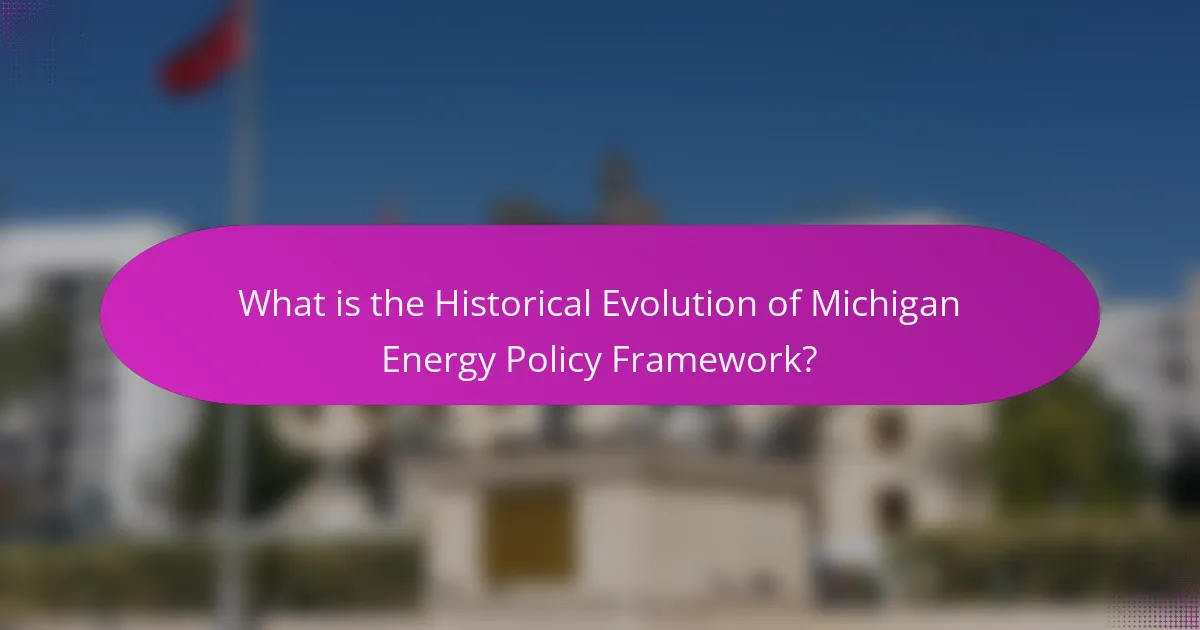 What is the Historical Evolution of Michigan Energy Policy Framework?
