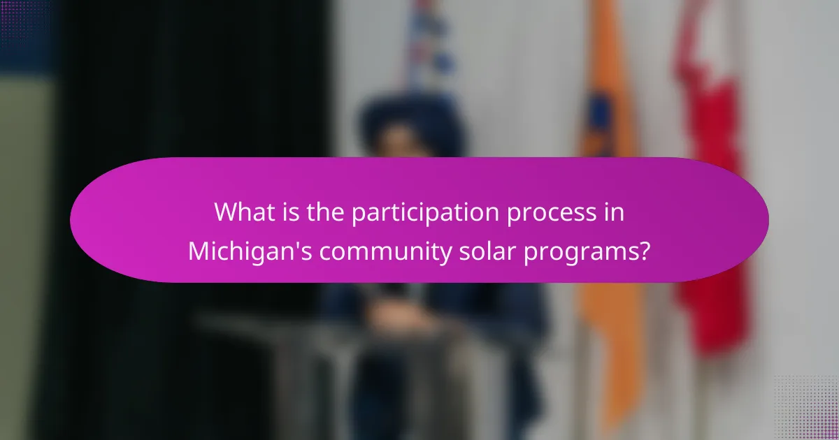 What is the participation process in Michigan's community solar programs?