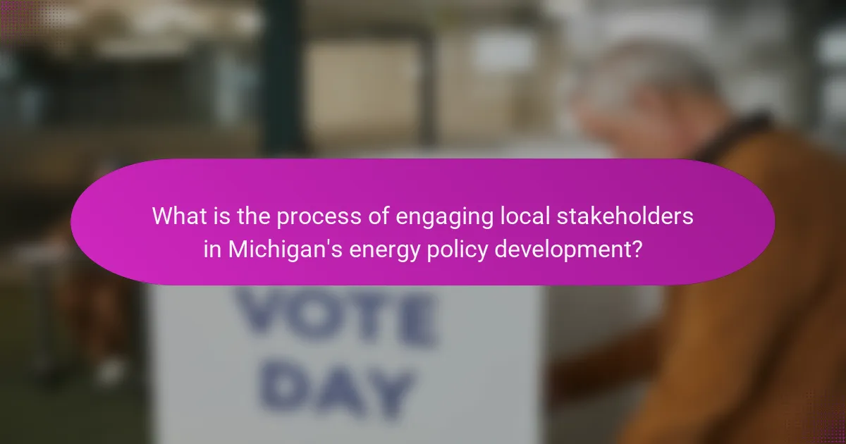 What is the process of engaging local stakeholders in Michigan's energy policy development?
