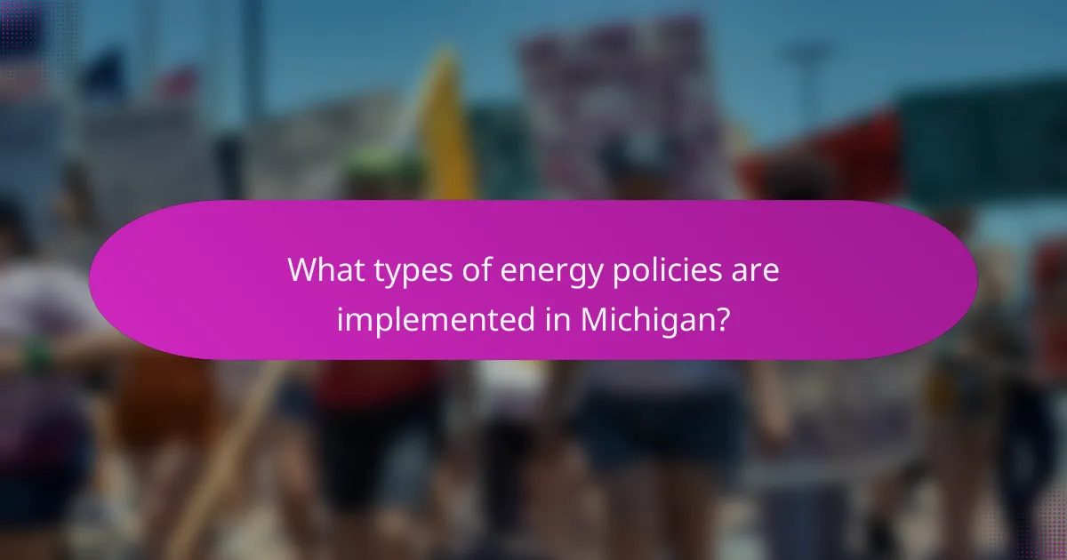 What types of energy policies are implemented in Michigan?
